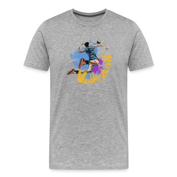 volleyball - Men's Premium Organic T-Shirt - heather grey - Front - Damien (186cm)