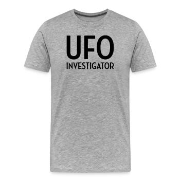 Ufo Alien Raum außerirdisches Aussenseiter - Männer Premium Bio T-Shirt - Grau meliert - Vorne - Damien (186cm)