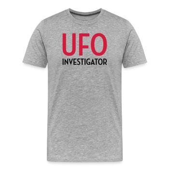 Ufo Alien Raum außerirdisches Aussenseiter - Männer Premium Bio T-Shirt - Grau meliert - Vorne - Damien (186cm)