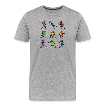 American Football Quarterback Offense Defense - Men's Premium Organic T-Shirt - heather grey - Front - Damien (186cm)