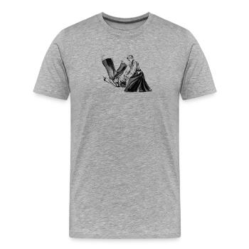 aikido - T-shirt bio Premium Homme - gris chiné - Devant - Damien (186cm)