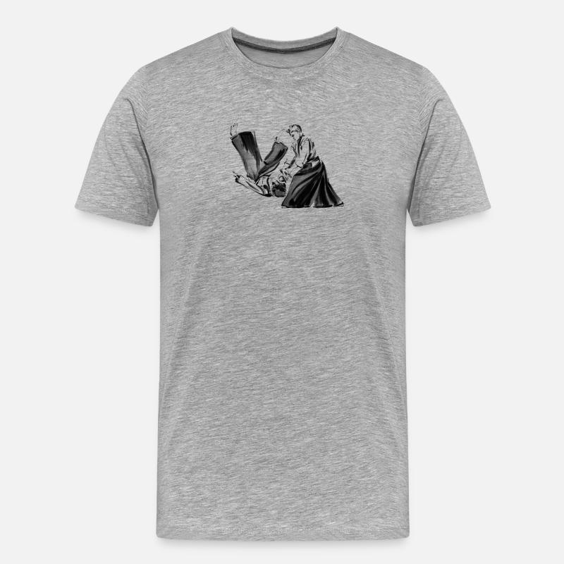 aikido - Männer Premium Bio T-Shirt - Grau meliert