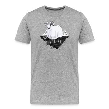 Mouton dans les montagnes - T-shirt bio Premium Homme - gris chiné - Devant - Damien (186cm)