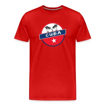 Kuba Kreis in den Nationalfarben - Männer Premium Bio T-Shirt - Rot - Vorne - Damien (186cm)