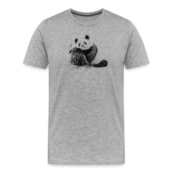 Panda - T-shirt bio Premium Homme - gris chiné - Devant - Damien (186cm)