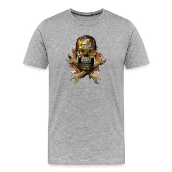 Skull - T-shirt bio Premium Homme - gris chiné - Devant - Damien (186cm)
