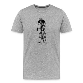 racing bicycle - T-shirt bio Premium Homme - gris chiné - Devant - Damien (186cm)