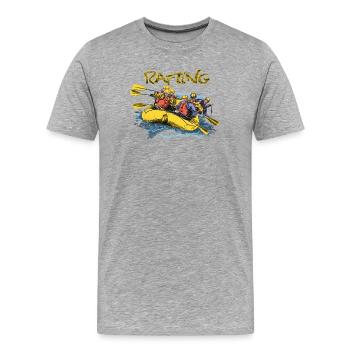 Rafting - Men's Premium Organic T-Shirt - heather grey - Front - Damien (186cm)