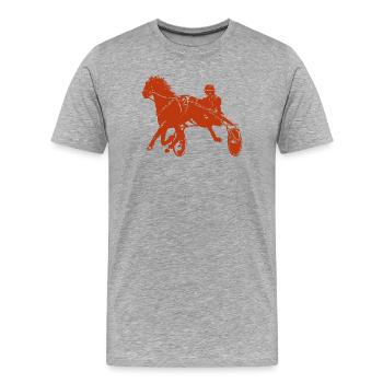 Trotteurs Trot Courses de chevaux - T-shirt bio Premium Homme - gris chiné - Devant - Damien (186cm)