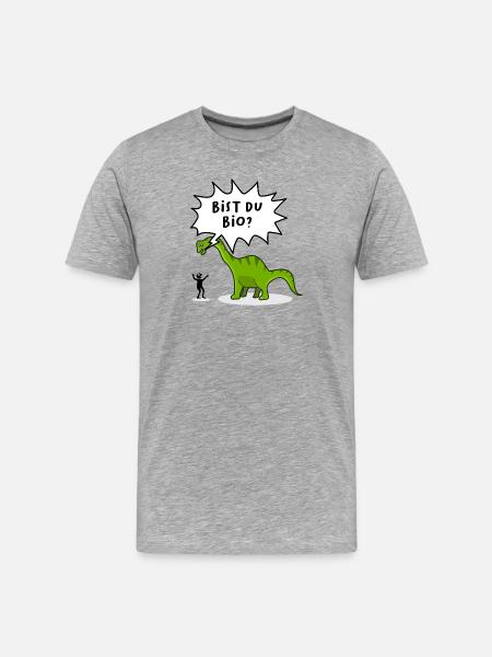 Vegetarian Dinosaur Funny Funny Saying Fun - Men's Premium Organic T-Shirt - heather grey