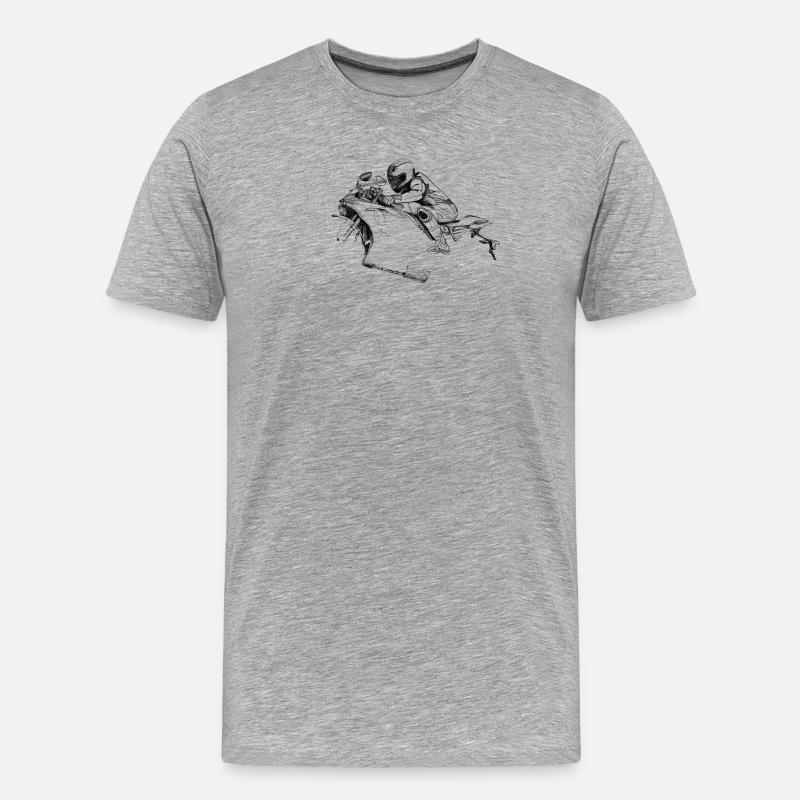 Motorrad - Männer Premium Bio T-Shirt - Grau meliert