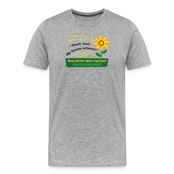 Langschläfer Aufwachen Morgenmuffel Lustig Sprüche - Männer Premium Bio T-Shirt - Grau meliert - Vorne - Damien (186cm)