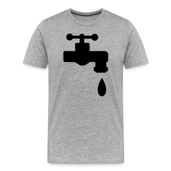 robinet - T-shirt bio Premium Homme - gris chiné - Devant - Damien (186cm)