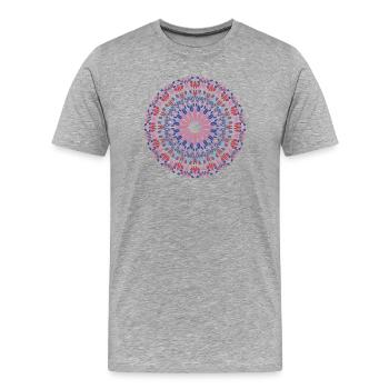 Mandala - Männer Premium Bio T-Shirt - Grau meliert - Vorne - Damien (186cm)