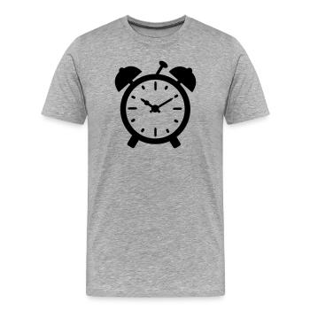 wecker uhr - Männer Premium Bio T-Shirt - Grau meliert - Vorne - Damien (186cm)