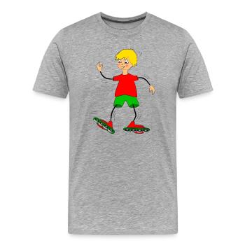 inline skating - Men's Premium Organic T-Shirt - heather grey - Front - Damien (186cm)