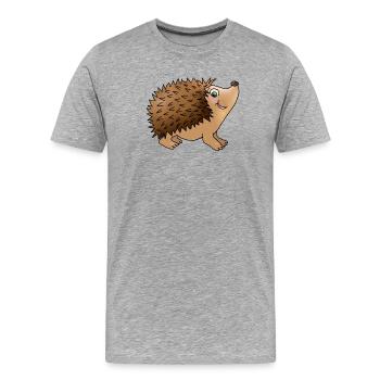 Freundlicher Igel - Männer Premium Bio T-Shirt - Grau meliert - Vorne - Damien (186cm)