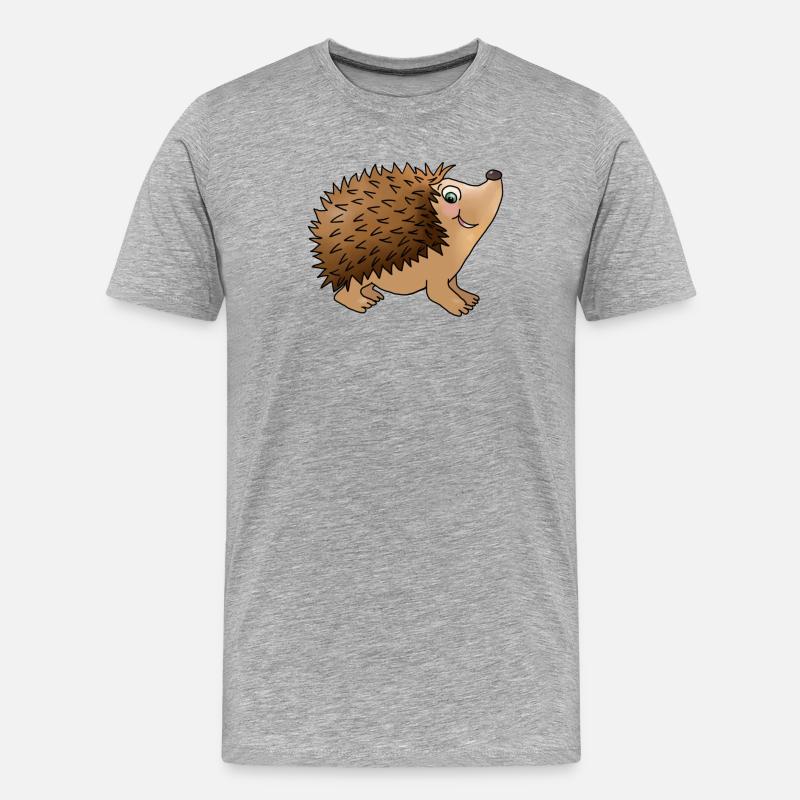 Freundlicher Igel - Männer Premium Bio T-Shirt - Grau meliert