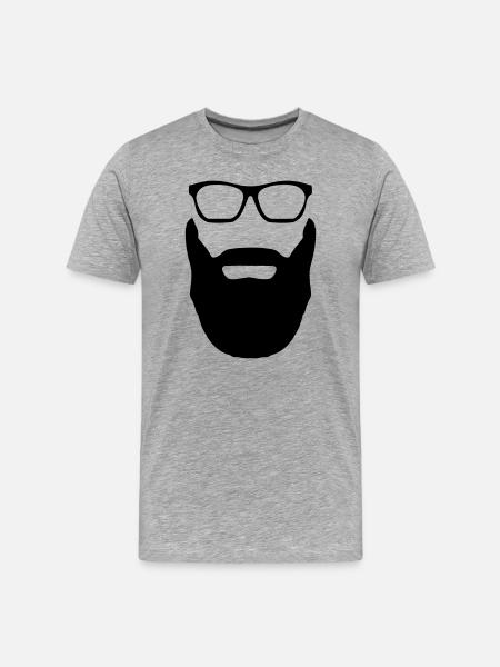 Beard And Glasses - Men's Premium Organic T-Shirt - heather grey