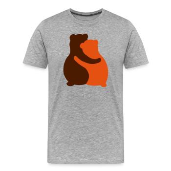 Baeren Liebe Umarmen Valentinstag - Männer Premium Bio T-Shirt - Grau meliert - Vorne - Damien (186cm)