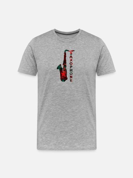 Saxophone design / musical instrument - Men's Premium Organic T-Shirt - heather grey