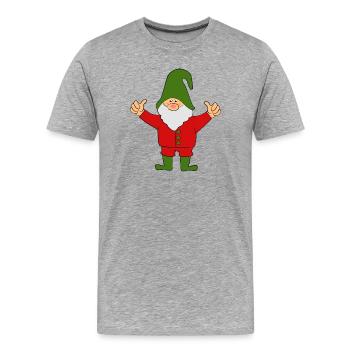 Wichtelmännchen Zwerge - Männer Premium Bio T-Shirt - Grau meliert - Vorne - Damien (186cm)