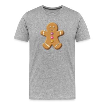 Herr Lebkuchen - Männer Premium Bio T-Shirt - Grau meliert - Vorne - Damien (186cm)
