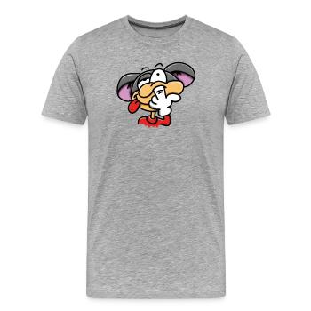 Popeln - Nase bohren - Männer Premium Bio T-Shirt - Grau meliert - Vorne - Damien (186cm)