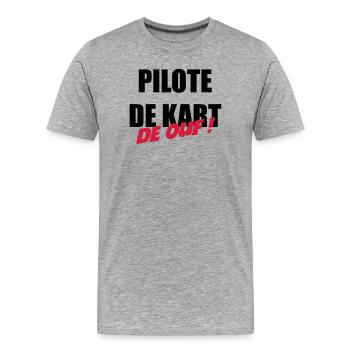 Go-Kart / Karting / Kart / Fahrer - Männer Premium Bio T-Shirt - Grau meliert - Vorne - Damien (186cm)