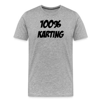 Go-Kart / Karting / Kart / Fahrer - Männer Premium Bio T-Shirt - Grau meliert - Vorne - Damien (186cm)