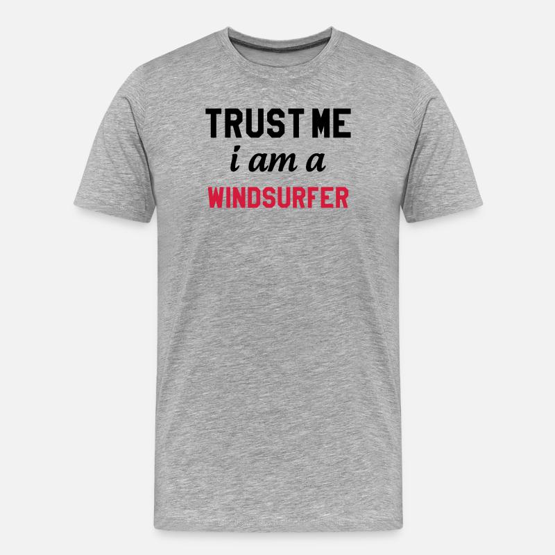 Windsurfen / Windsurfer / Windsurf / Windsurfing - Männer Premium Bio T-Shirt - Grau meliert