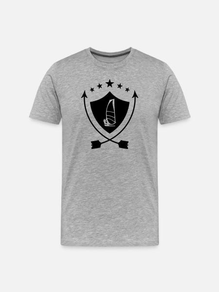 Windsurfen / Windsurfer / Windsurf / Windsurfing - Männer Premium Bio T-Shirt - Grau meliert