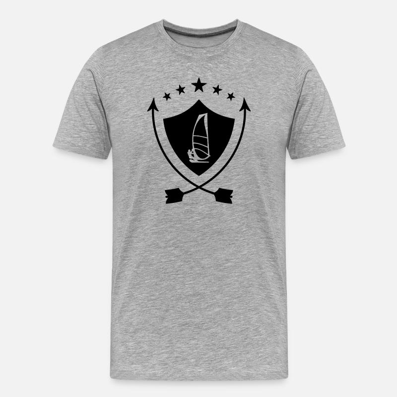 Windsurfen / Windsurfer / Windsurf / Windsurfing - Männer Premium Bio T-Shirt - Grau meliert