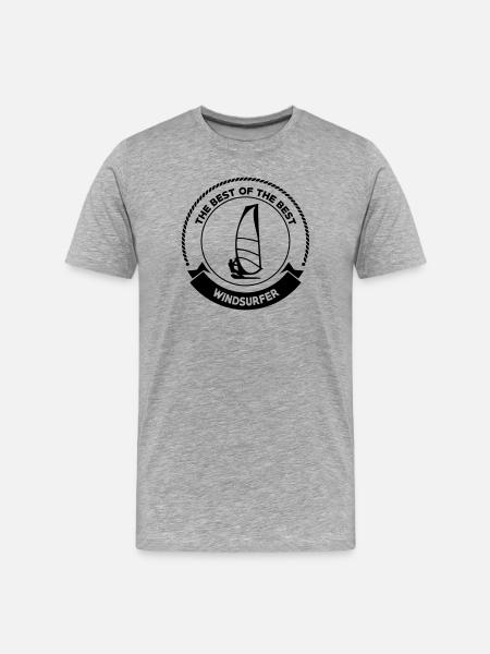 Windsurfen / Windsurfer / Windsurf / Windsurfing - Männer Premium Bio T-Shirt - Grau meliert
