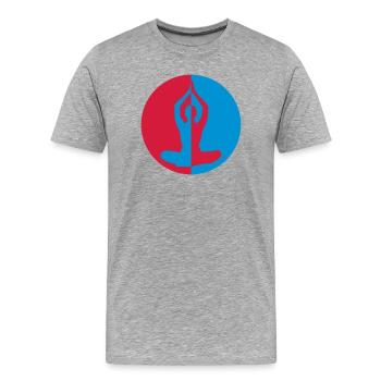 Yoga / Yogi / Bouddhisme / Bouddhiste - T-shirt bio Premium Homme - gris chiné - Devant - Damien (186cm)