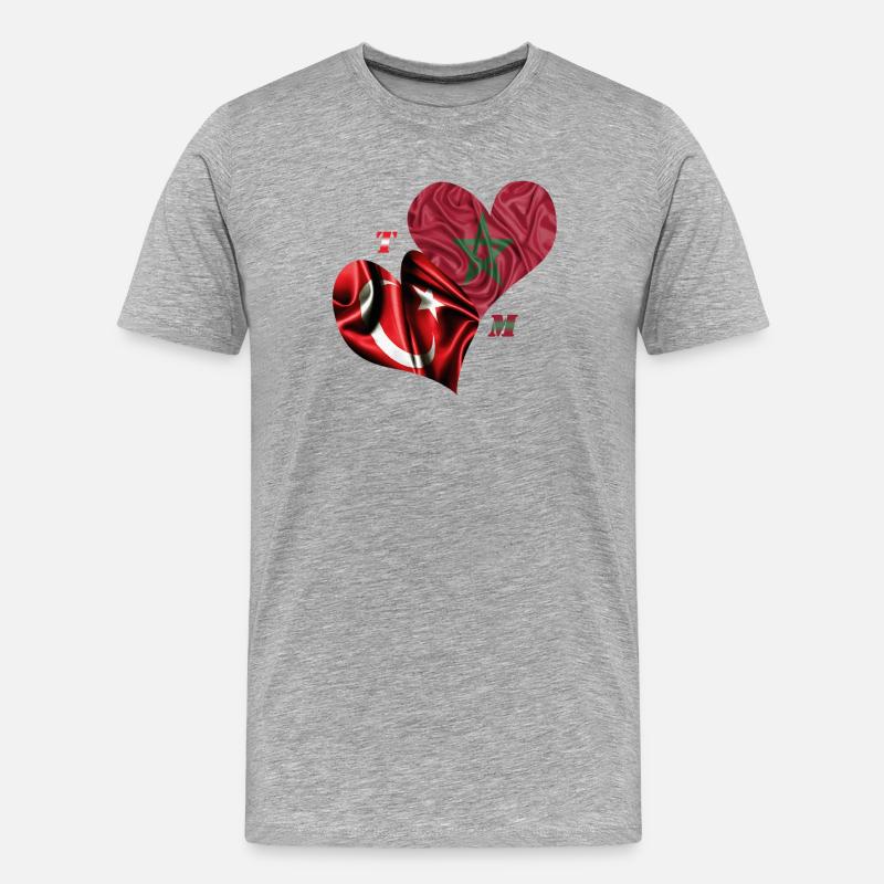 Marokko Türkei - Männer Premium Bio T-Shirt - Grau meliert