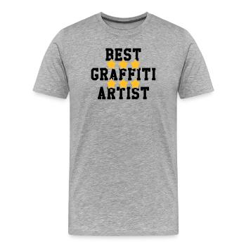 Graffiti / Tag / Writer / Street Art - Männer Premium Bio T-Shirt - Grau meliert - Vorne - Damien (186cm)