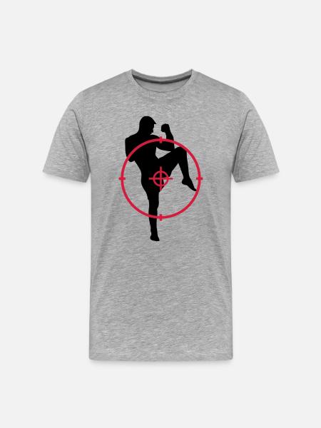 Kickboxing / Kick-Boxeur / Kick Boxing / - T-shirt bio Premium Homme - gris chiné