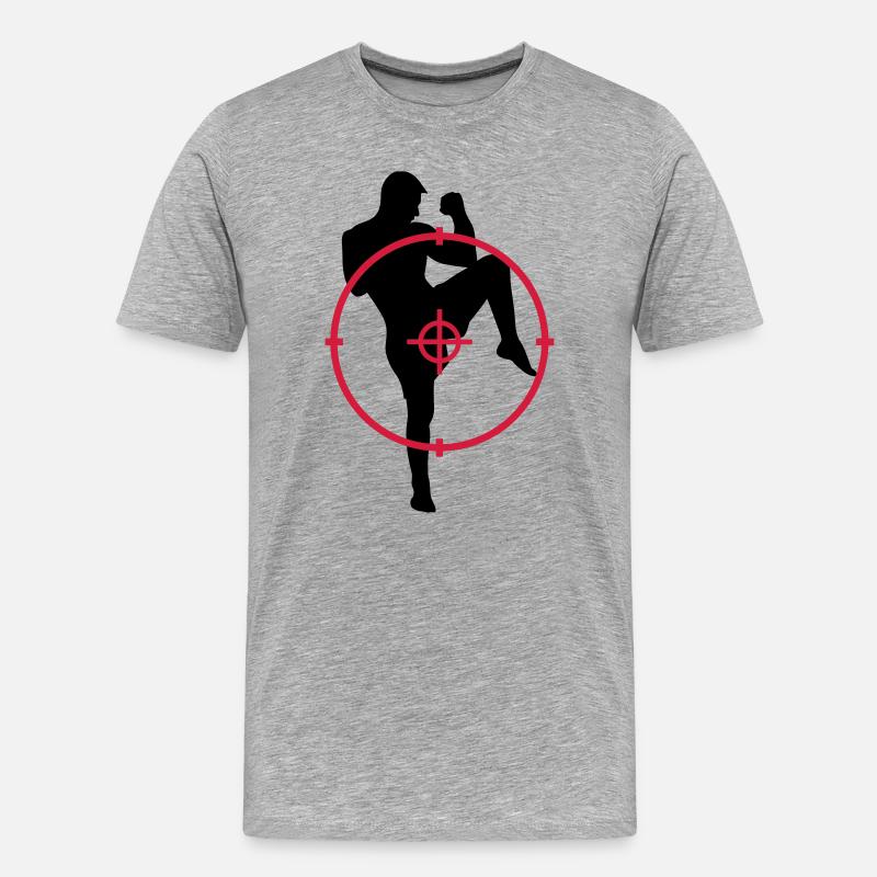 Kickboxen / Kickboxing / Kickboxer / Kick Boxing - Männer Premium Bio T-Shirt - Grau meliert