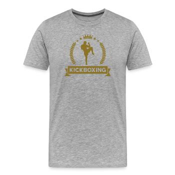 Kickboxing / Kick-Boxeur / Kick Boxing / - T-shirt bio Premium Homme - gris chiné - Devant - Damien (186cm)