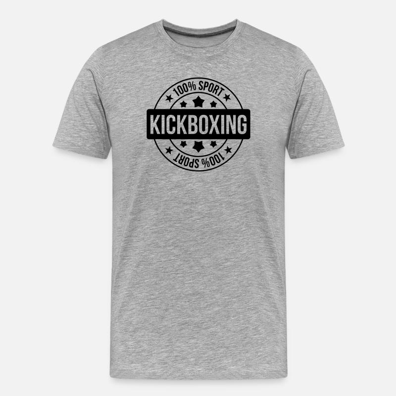 Kickboxen / Kickboxing / Kickboxer / Kick Boxing - Männer Premium Bio T-Shirt - Grau meliert