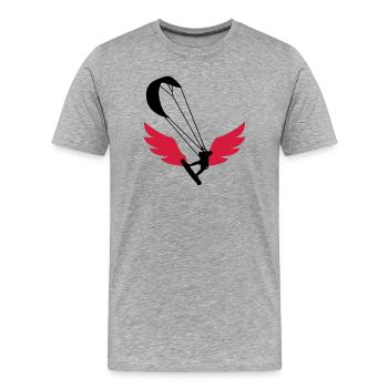Kitesurfen / Kitesurfer / Kiteboarden / Kitesurf - Männer Premium Bio T-Shirt - Grau meliert - Vorne - Damien (186cm)