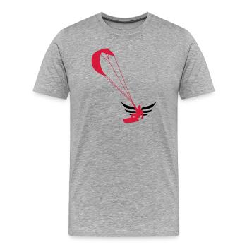 Kitesurfen / Kitesurfer / Kiteboarden / Kitesurf - Männer Premium Bio T-Shirt - Grau meliert - Vorne - Damien (186cm)