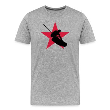 Kitesurfen / Kitesurfer / Kiteboarden / Kitesurf - Männer Premium Bio T-Shirt - Grau meliert - Vorne - Damien (186cm)