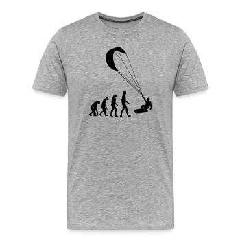 Kitesurfen / Kitesurfer / Kiteboarden / Kitesurf - Männer Premium Bio T-Shirt - Grau meliert - Vorne - Damien (186cm)