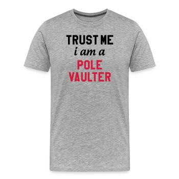 Stabhochsprung Stabhochsprunger Sport Sportler - Männer Premium Bio T-Shirt - Grau meliert - Vorne - Damien (186cm)