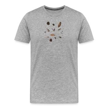 Cônes, botanique - T-shirt bio Premium Homme - gris chiné - Devant - Damien (186cm)