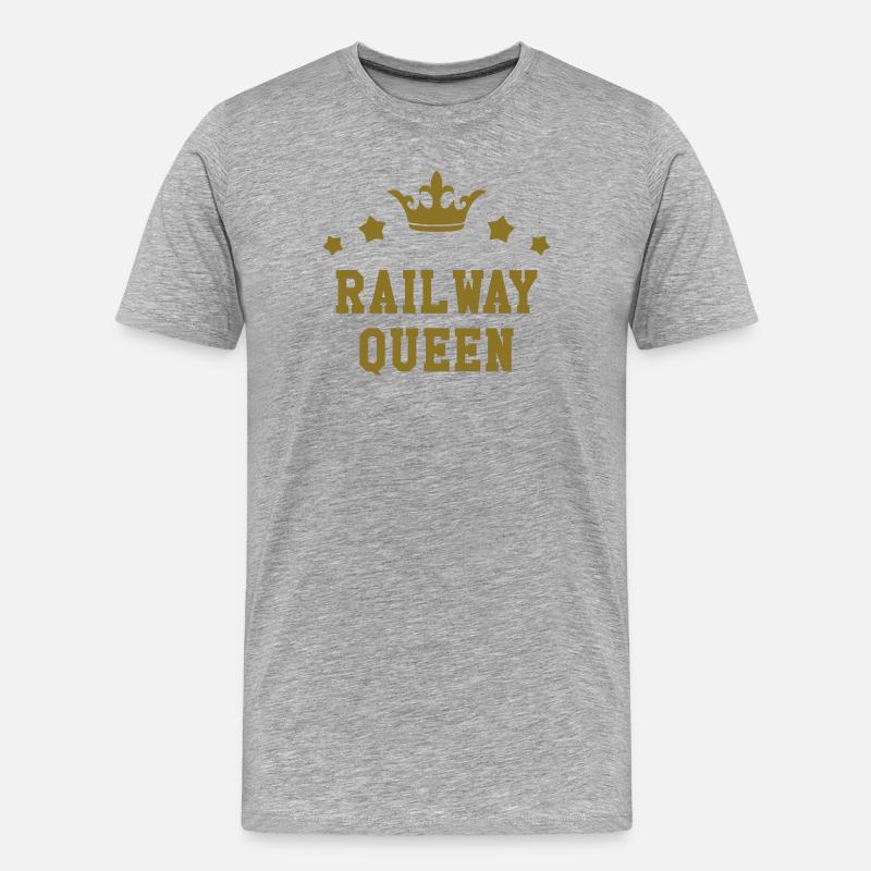 Eisenbahner / Eisenbahnen / Eisenbahn / Bahn - Männer Premium Bio T-Shirt - Grau meliert