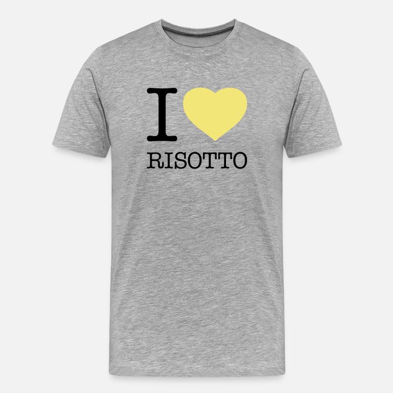I LOVE RISOTTO Reis - Männer Premium Bio T-Shirt - Grau meliert