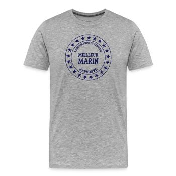 Sailor / Marine / Marin / Boat / Sea / Navy - Men's Premium Organic T-Shirt - heather grey - Front - Damien (186cm)